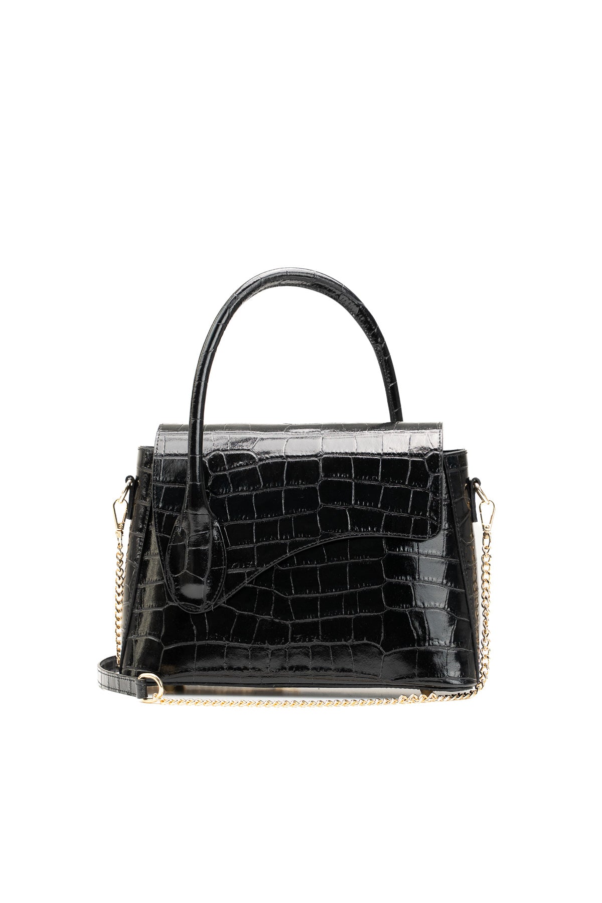 Sonia Croc Crossbody Bag - Black