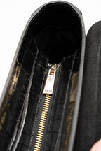 Sonia Croc Crossbody Bag - Black