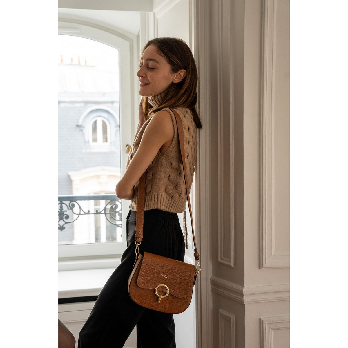 Sac À Bandoulière Silvia - Camel - Femme