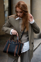 Sac A Bandouliere Kamelia - Noir Et Marron