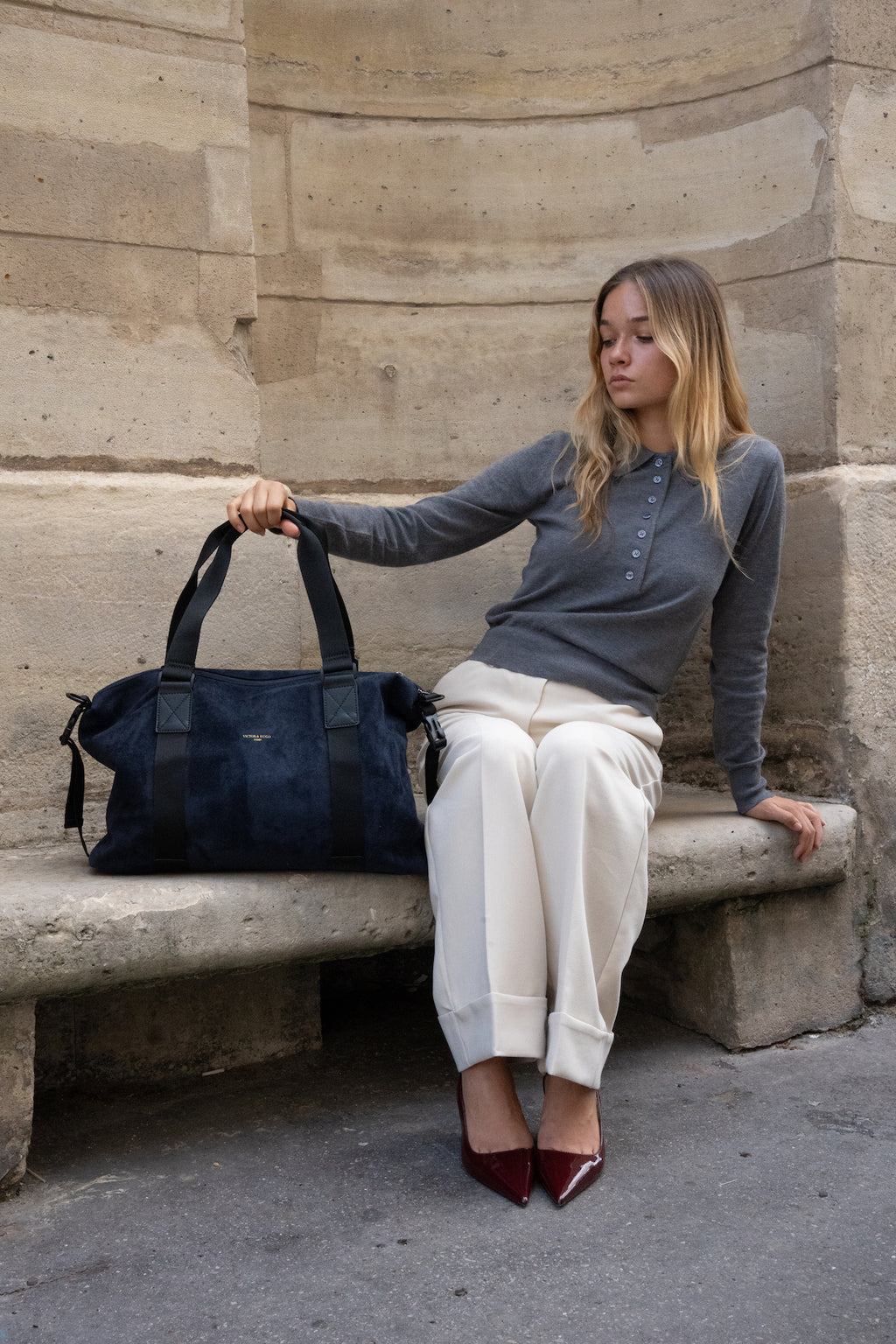 Bolsa Fin de Semana Arin - Azul Marino/ Negro - Unisex