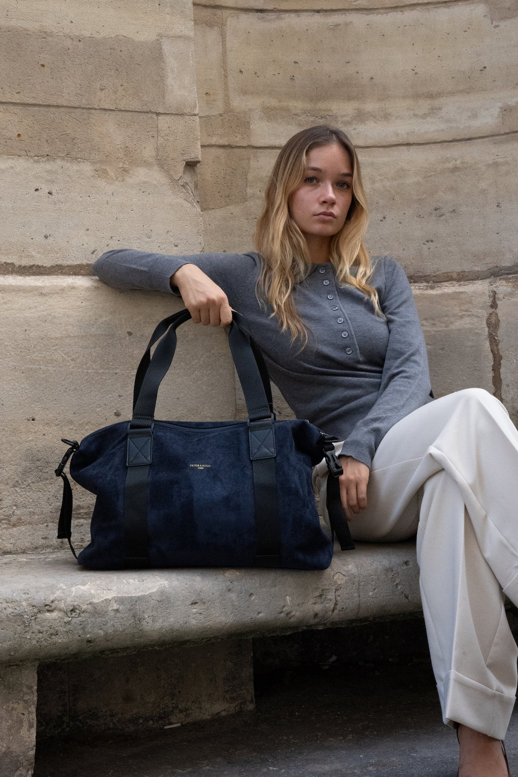 Bolsa Fin de Semana Arin - Azul Marino/ Negro - Unisex