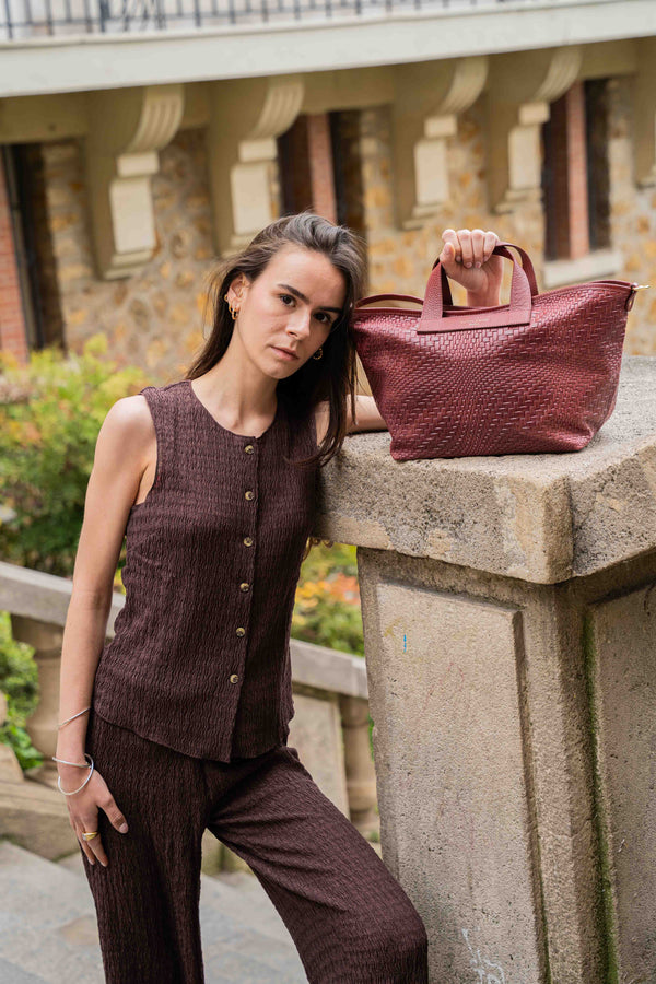 Monaco Shoulder Bag - Burgundy