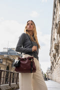 Bolso De Hombro Yera - Burdeos / Negro
