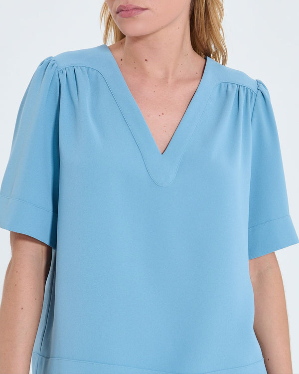 Blue ecru fluid top_1