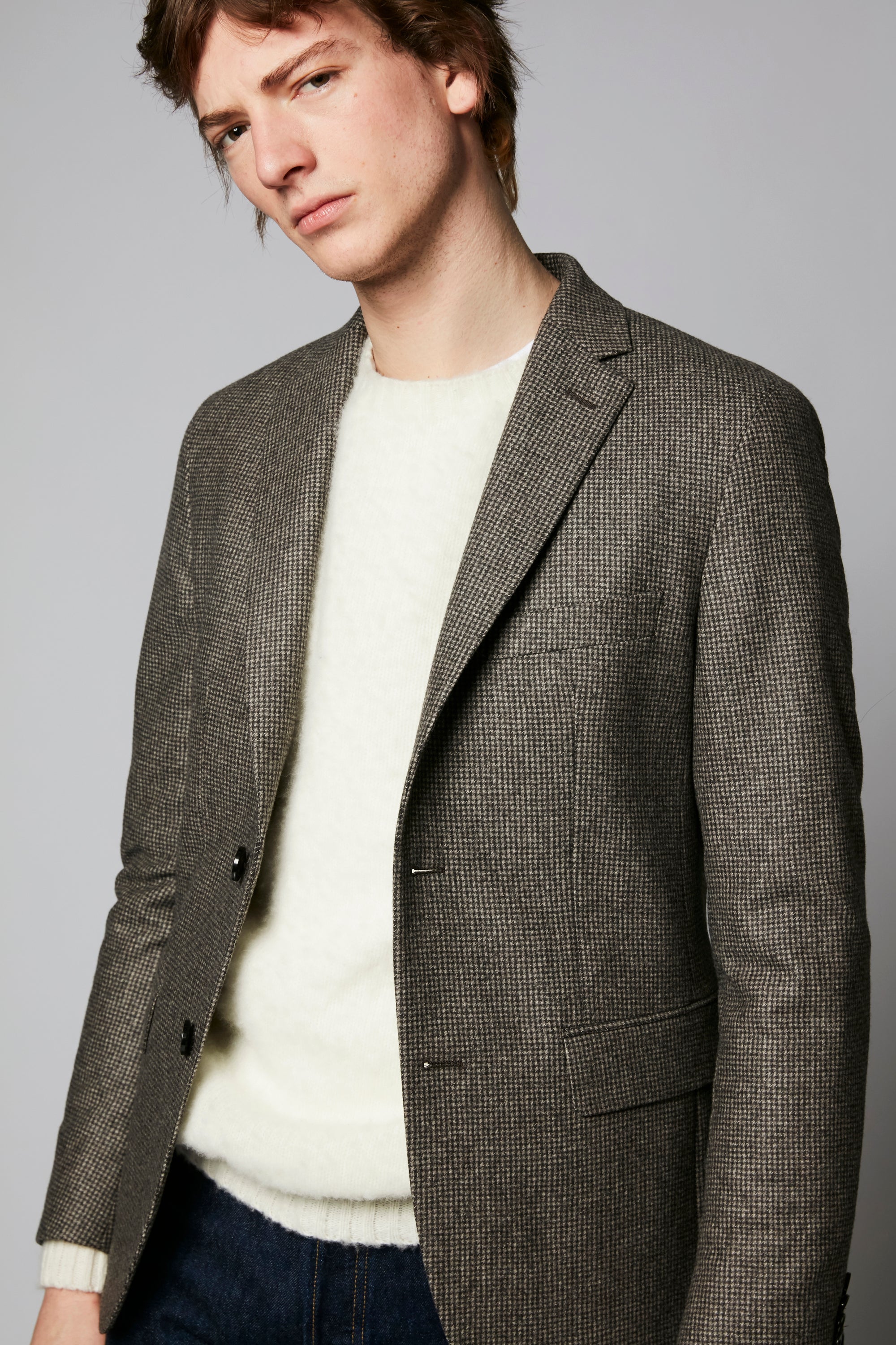 Victor Jacket - Brown Houndstooth