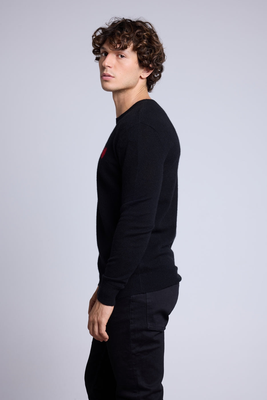 Jersey Victor de cuello redondo con corazón - Negro y rojo - Hombre