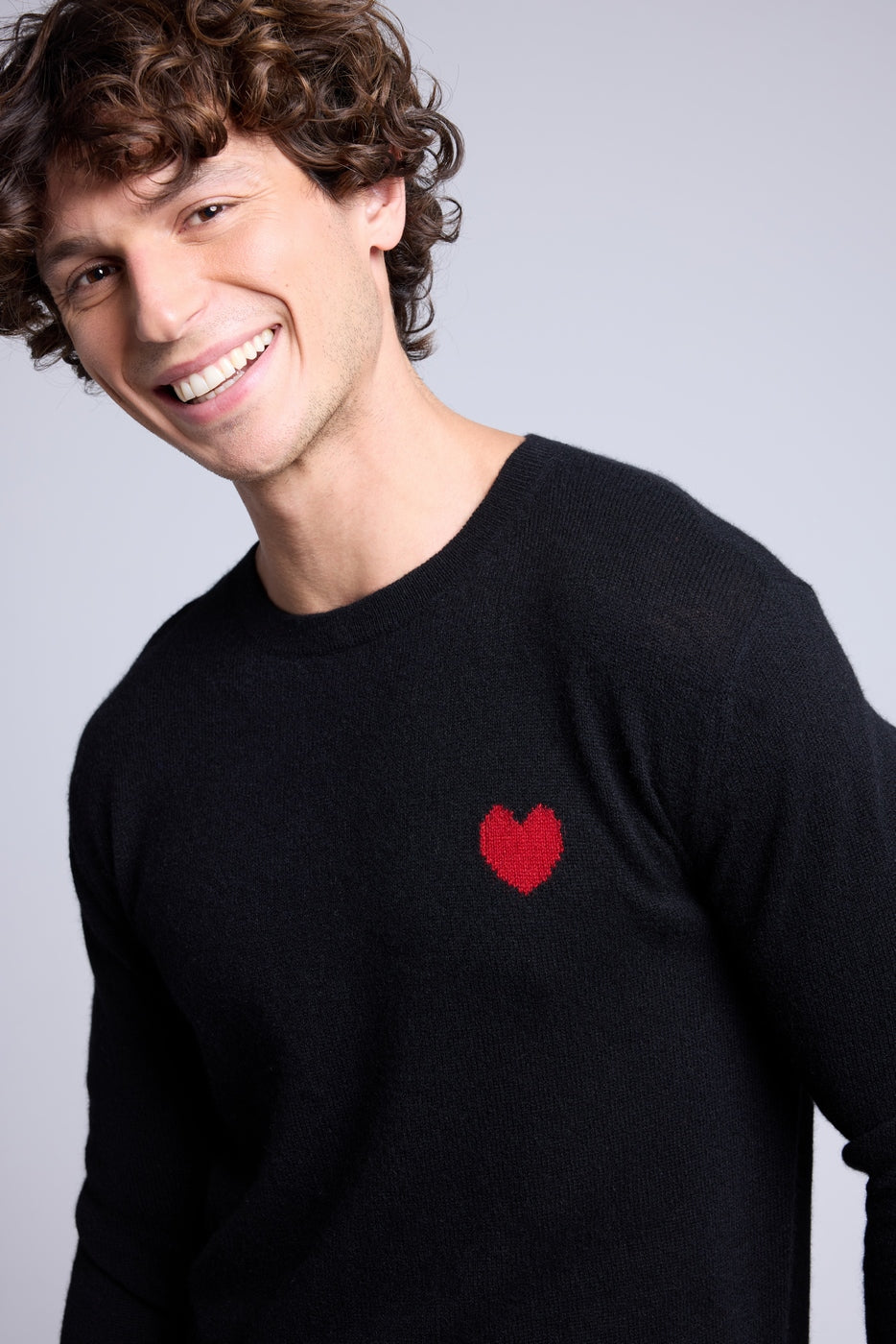 Jersey Victor de cuello redondo con corazón - Negro y rojo - Hombre