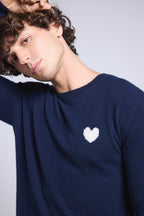 Jersey Cuello Redondo Corazón Victor - Azul Marino y Blanco - Hombre