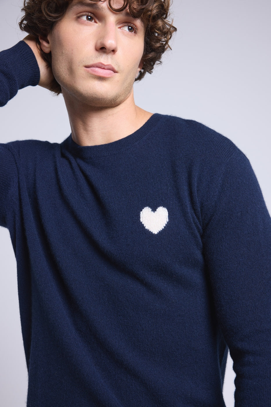 Jersey Cuello Redondo Corazón Victor - Azul Marino y Blanco - Hombre