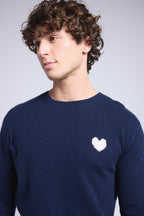 Jersey Cuello Redondo Corazón Victor - Azul Marino y Blanco - Hombre