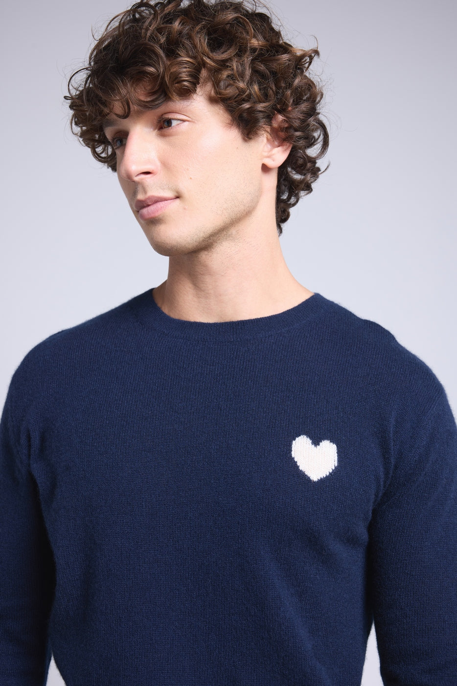 Jersey Cuello Redondo Corazón Victor - Azul Marino y Blanco - Hombre