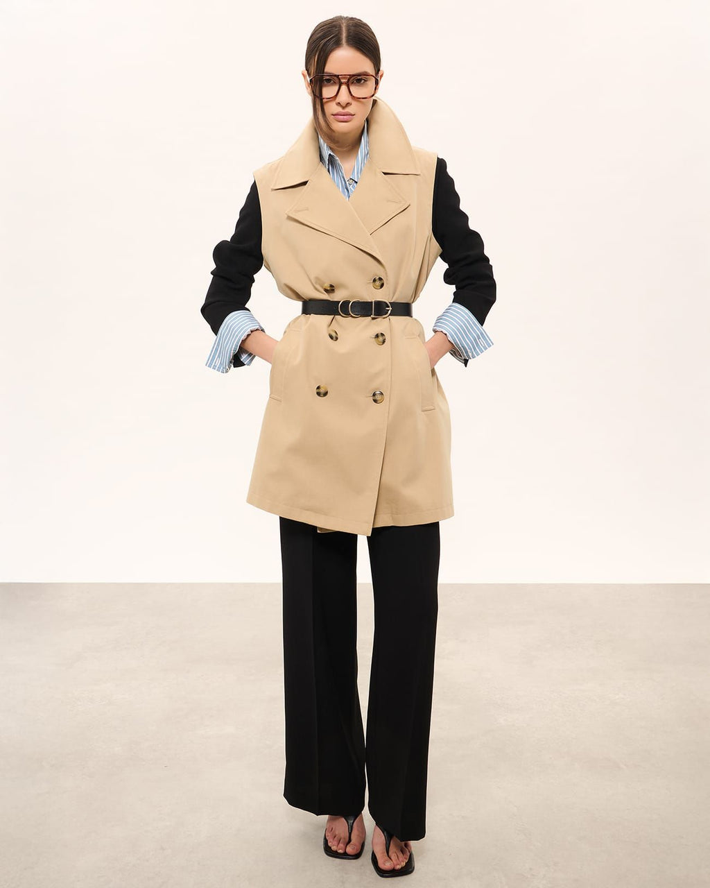 Beige modular trench coat 3
