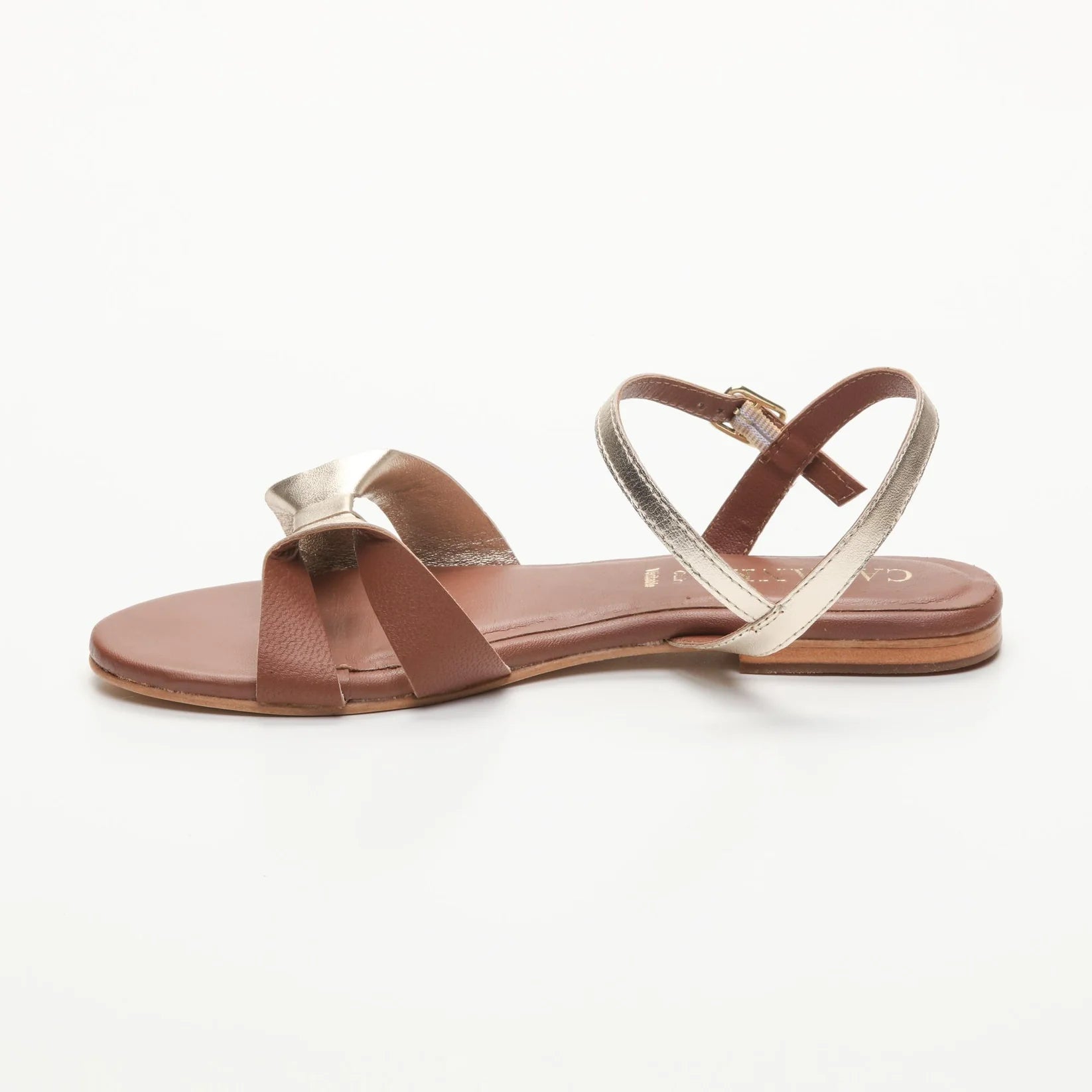 Trendy Virote Sandals - Camel / Gold
