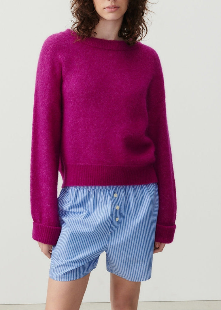 American Vintage - Long-Sleeve Boat Neck Jumper - Raisin - Women