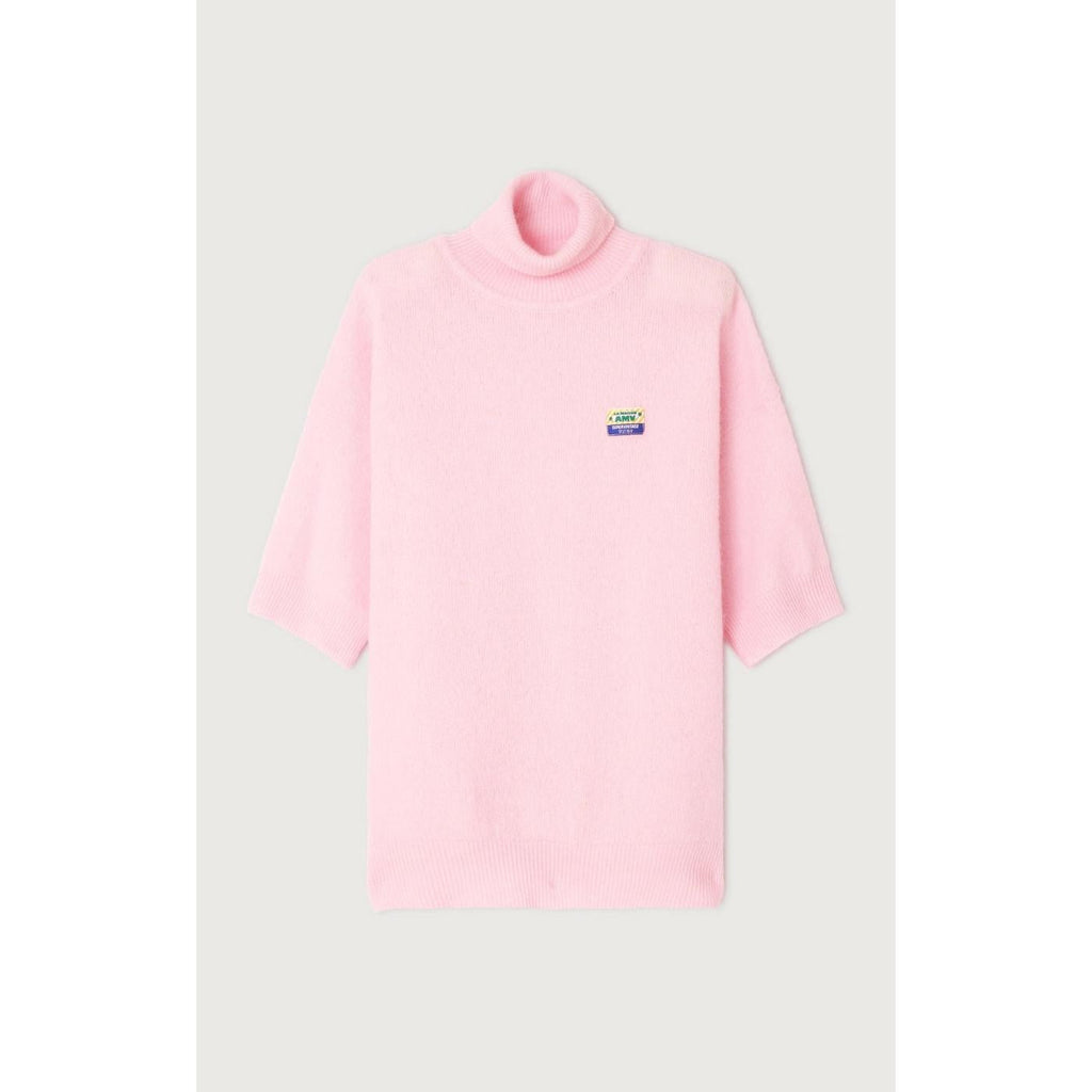 3/4-Sleeve High-Neck Jumper - Dragee Chine - Women