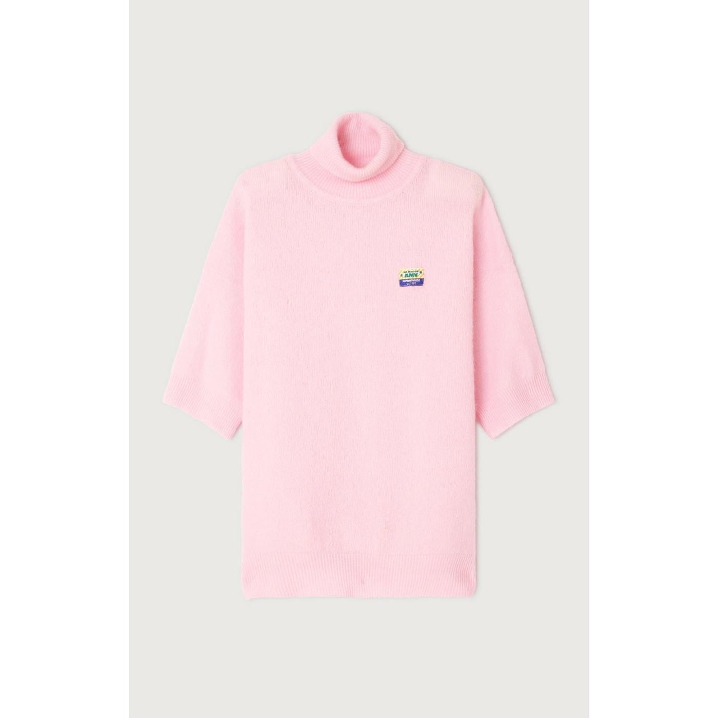 3/4-Sleeve High-Neck Jumper - Dragee Chine - Women