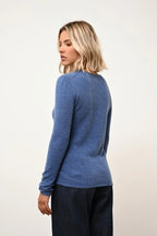 Crew-Neck Jumper - Vivian - Denim Blue