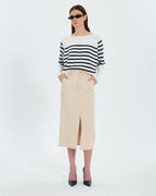 Falda vaquera larga beige_1