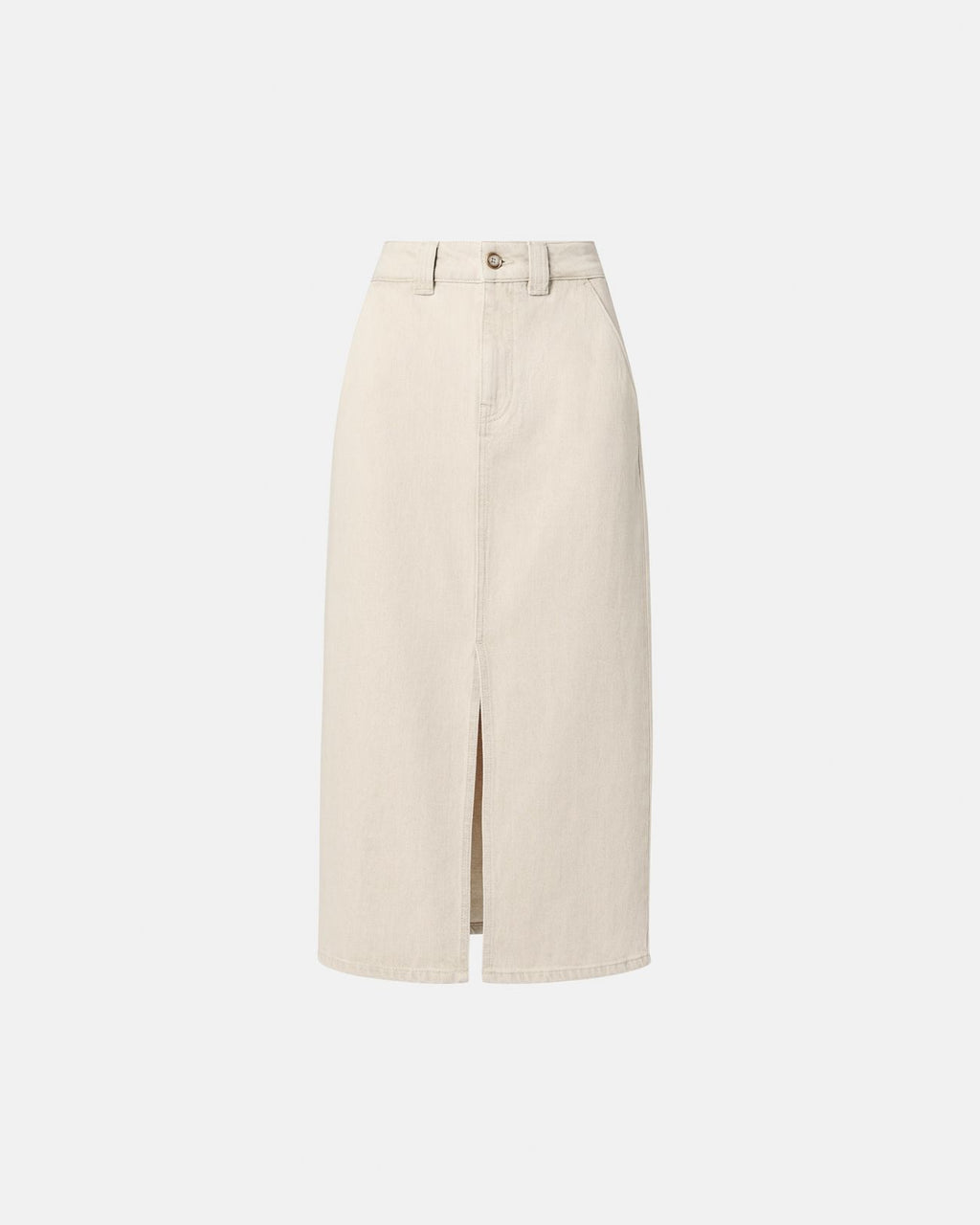 Falda vaquera larga beige_5