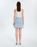 Short blue tweed style skirt_3