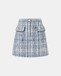 Short blue tweed style skirt_5