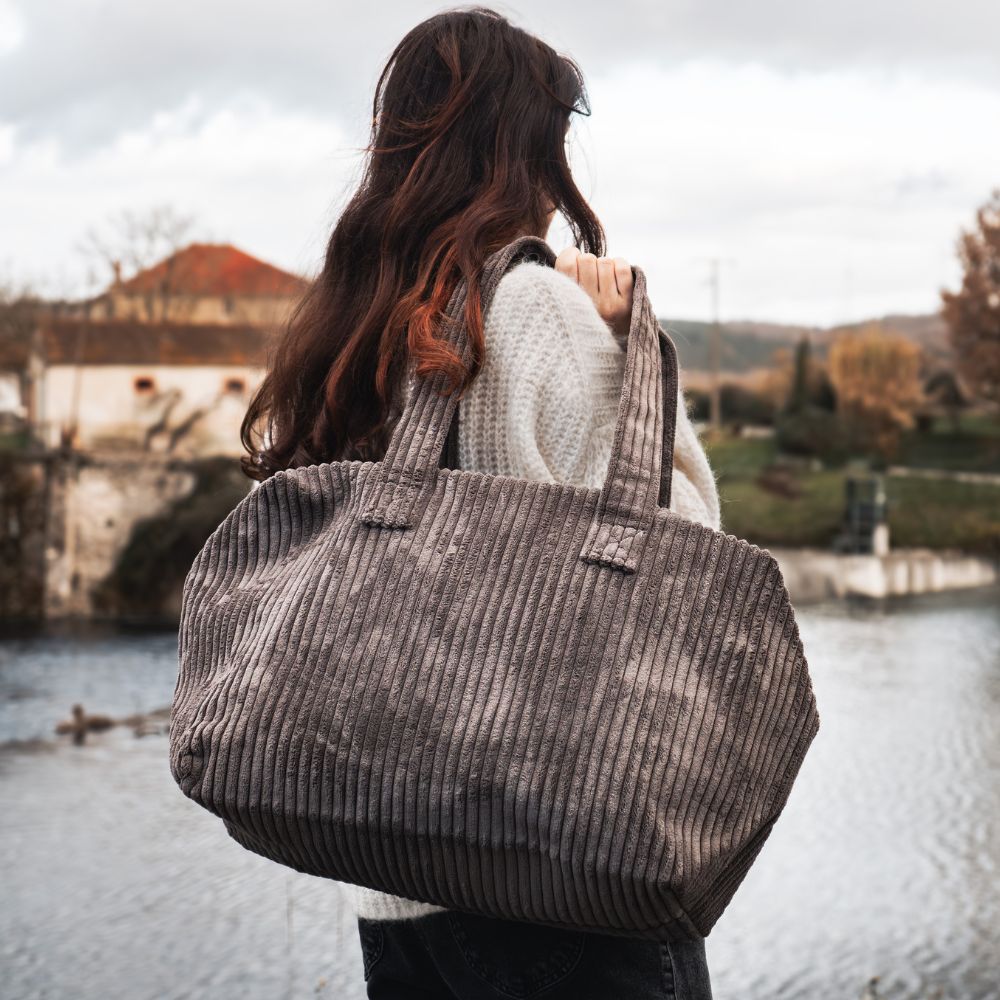 Bolso de fin de semana de pana 46X30X20Cm