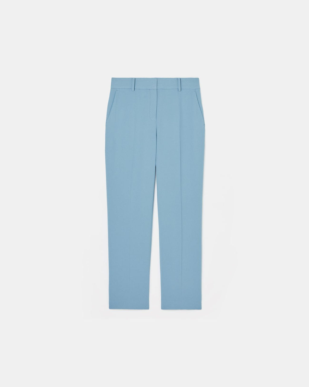 Pantalon ajusté en crêpe bleu_5