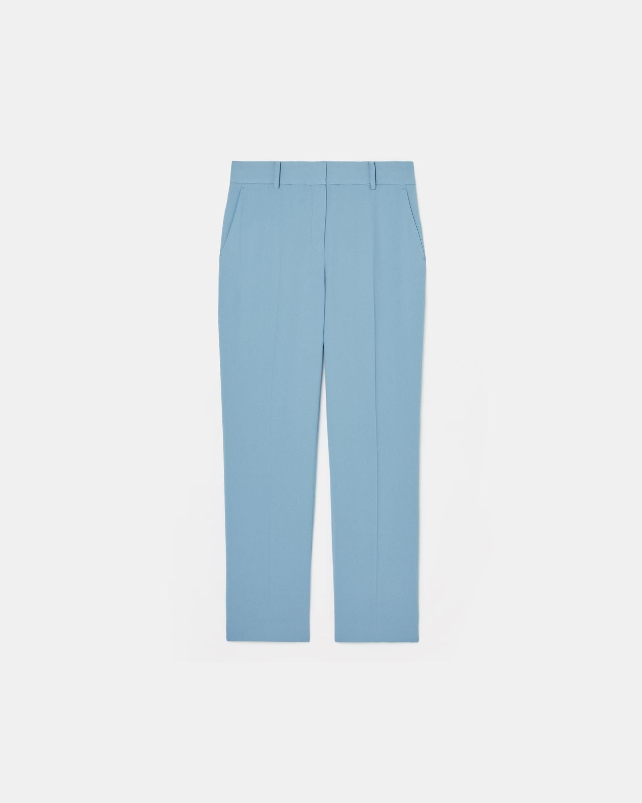 Pantalon ajusté en crêpe bleu_5