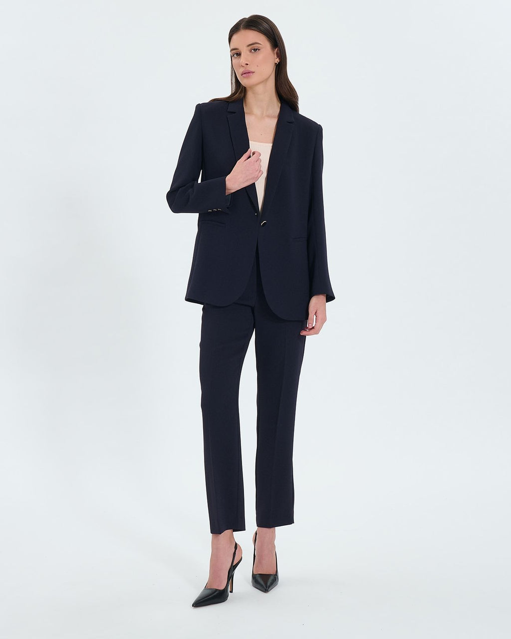 Slim-fit trousers in nocturnal crepe_1