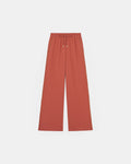 Pantalon ample en crêpe brique_5