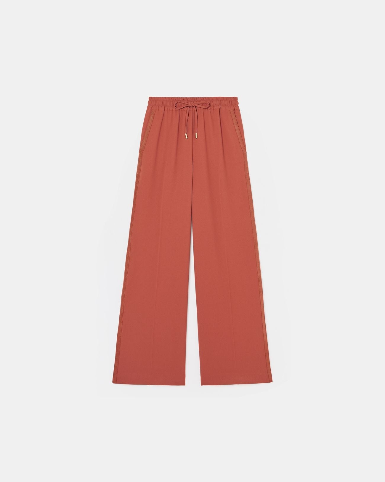 Pantalon ample en crêpe brique_5