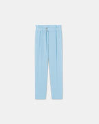 Pantalon cigarette en crêpe bleu_5
