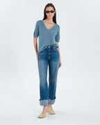 Blue V-neck sweater_2