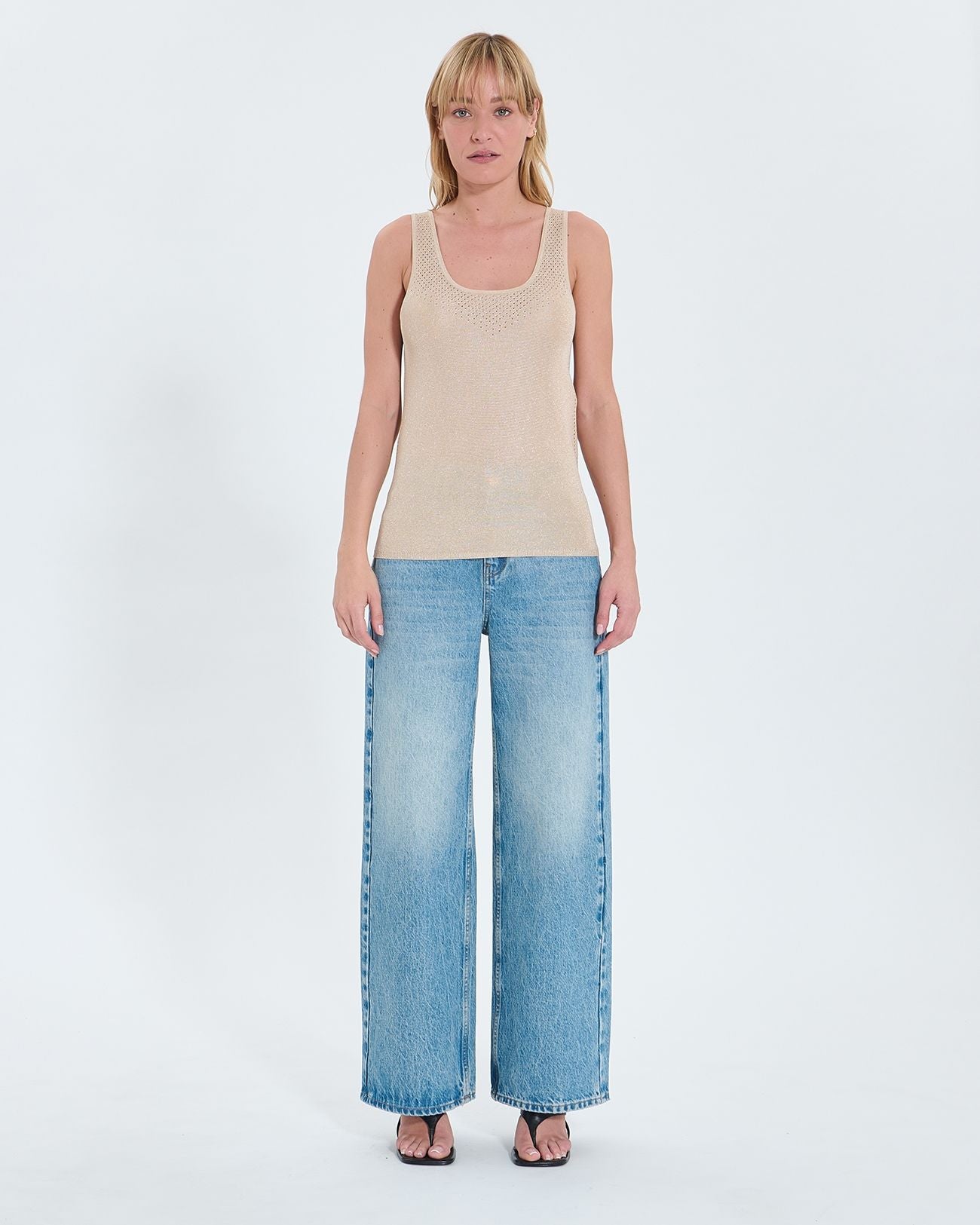 Sleeveless sweater champagne_4