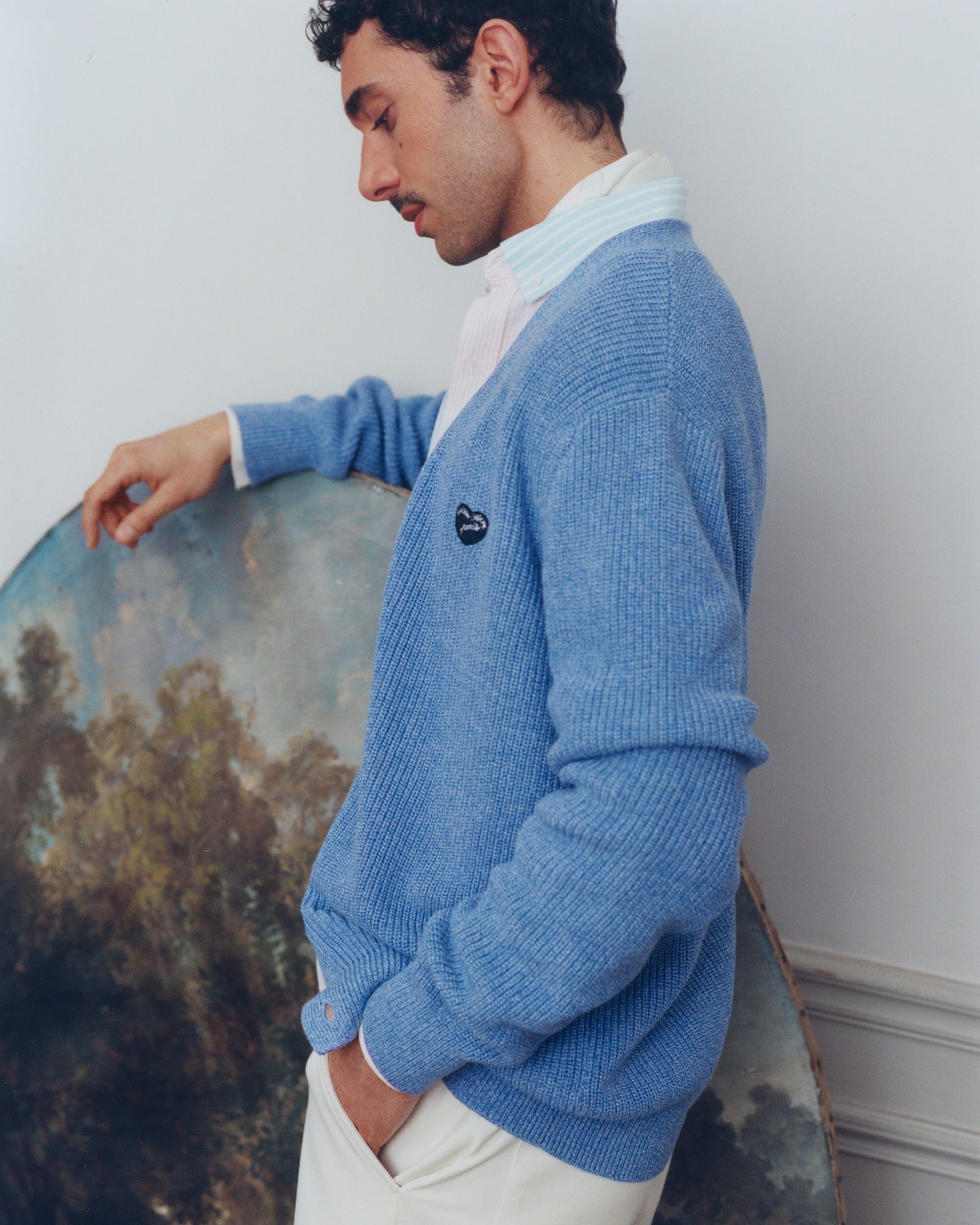 Cardigan "Patch Coeur" Poirée