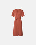 Robe fluide en crêpe brique_4