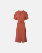 Robe fluide en crêpe brique_4