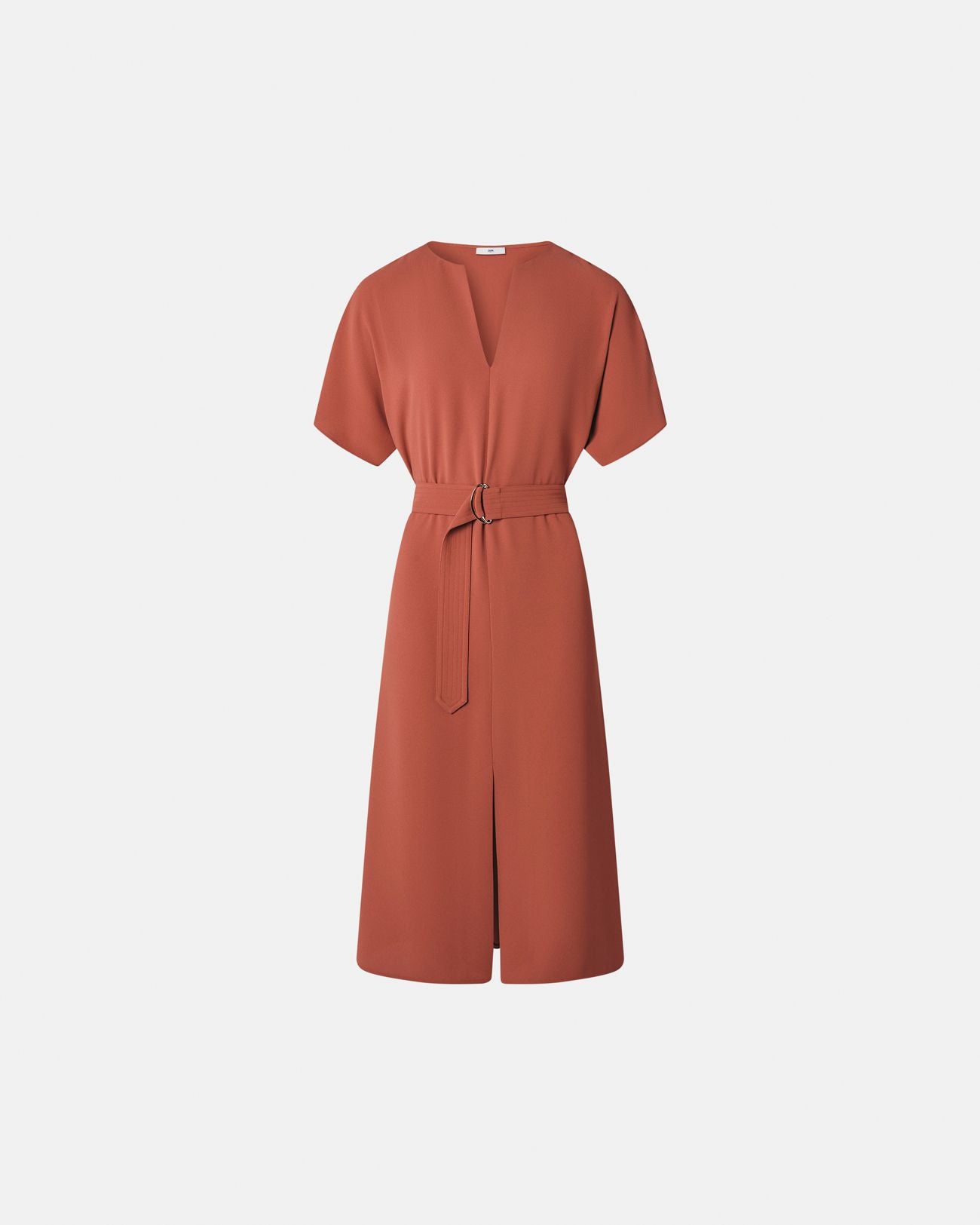 Robe fluide en crêpe brique_4