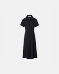 Black crepe shirt dress_1