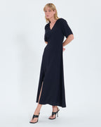 Vestido evasé en crepe nocturno_1