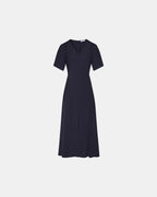 Vestido evasé en crepe nocturno_5