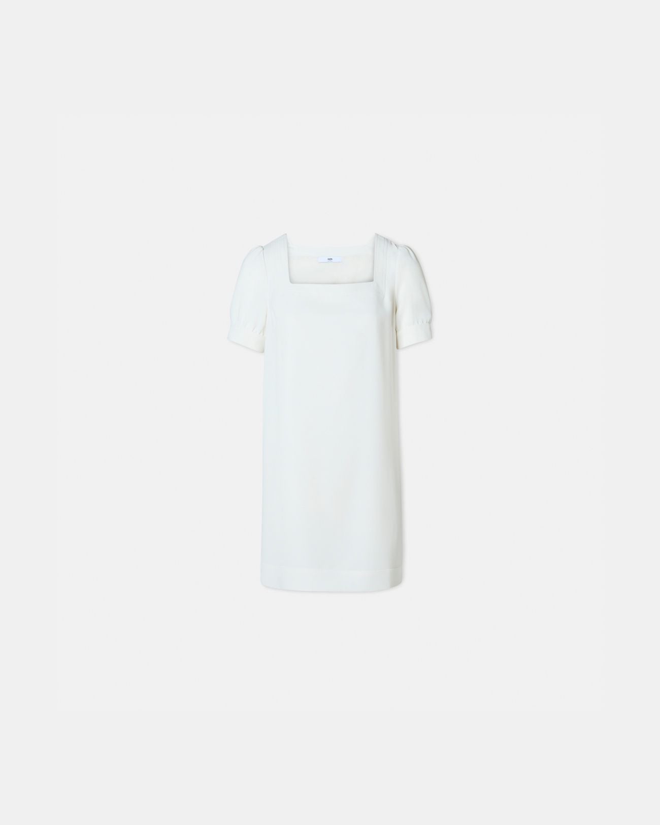 Vestido recto en crepe crudo_1