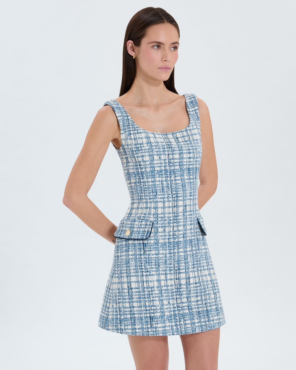 Short blue tweed dress_3