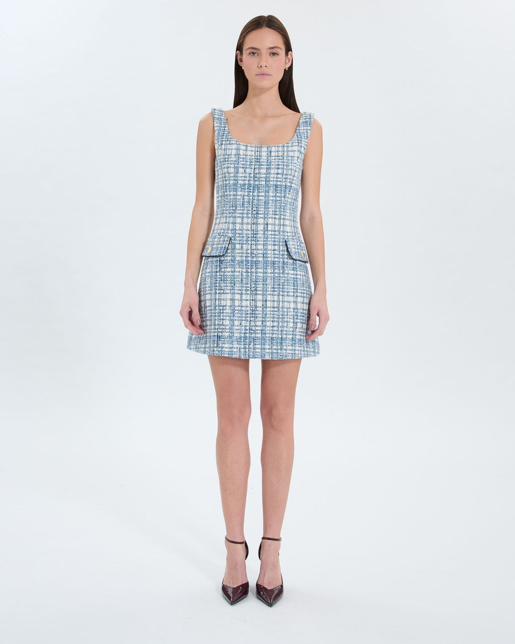Short blue tweed dress_5