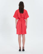 Vestido camisero raso coral_3
