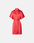 Vestido camisero raso coral_4