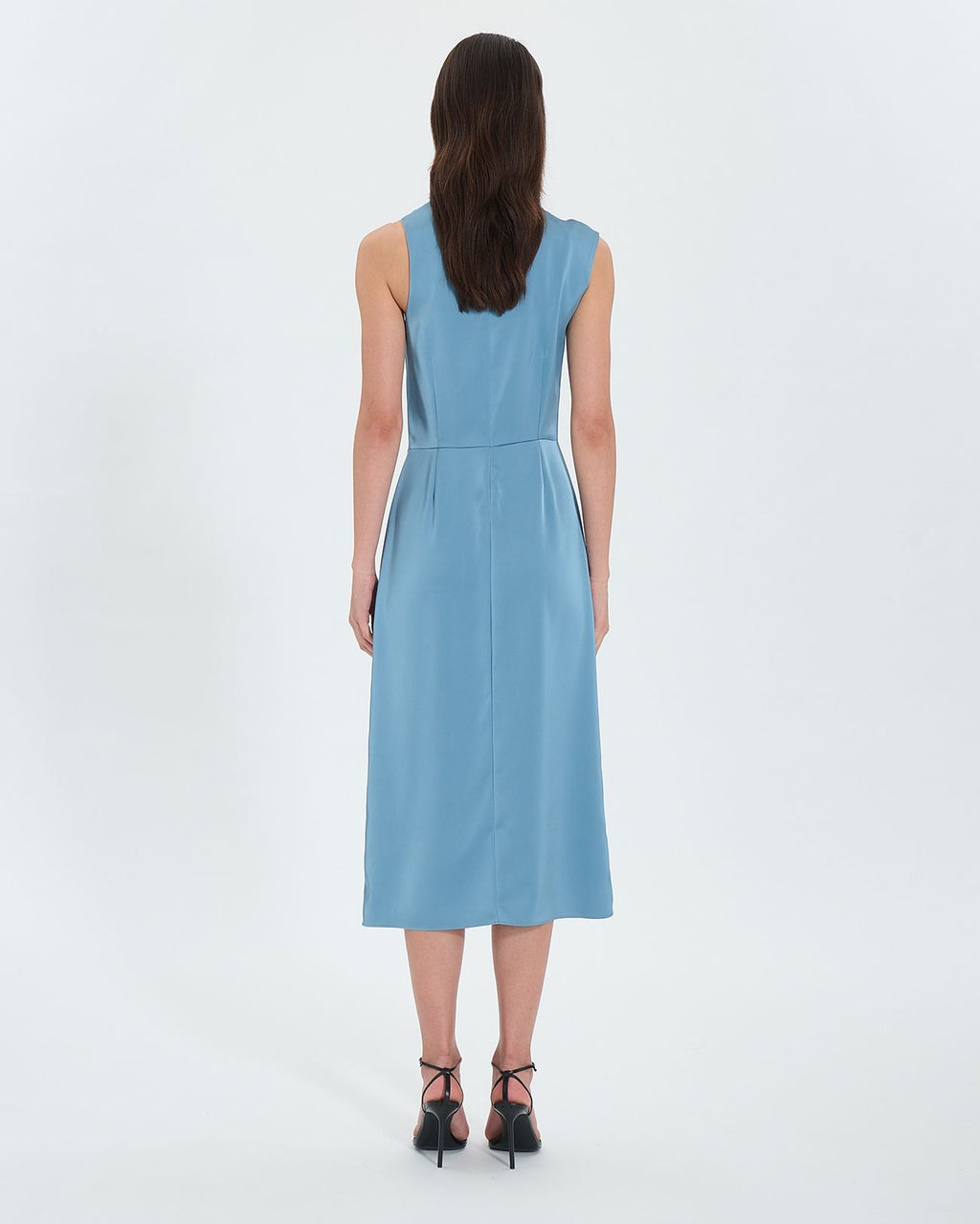 Vestido asimétrico raso azul_3