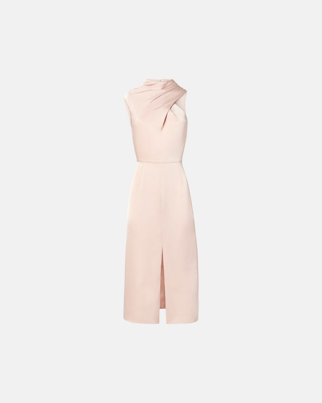 Vestido asimétrico raso nude_4