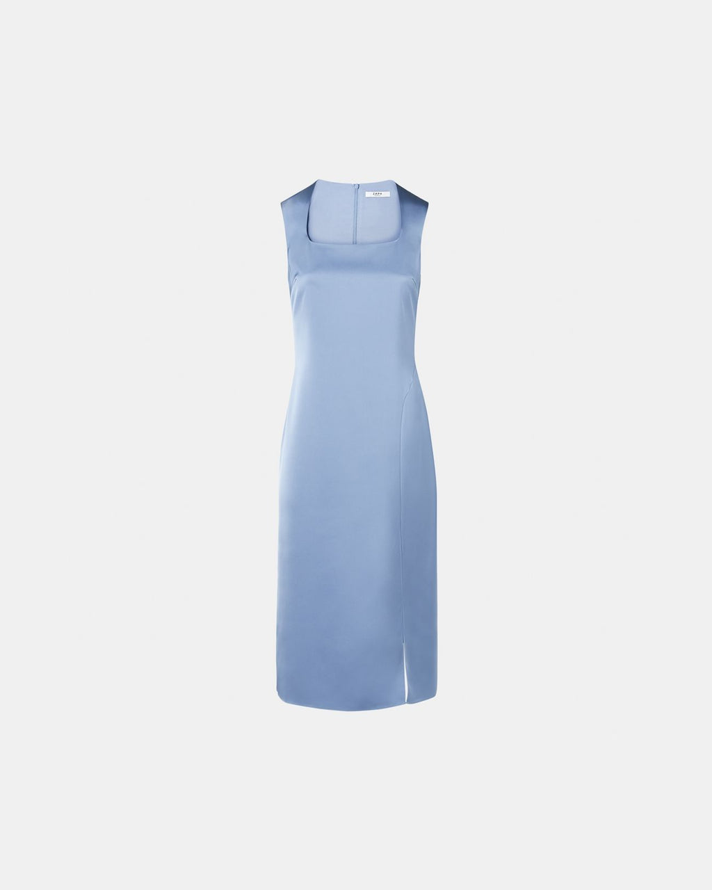 Robe midi satinée bleue hortensia_5